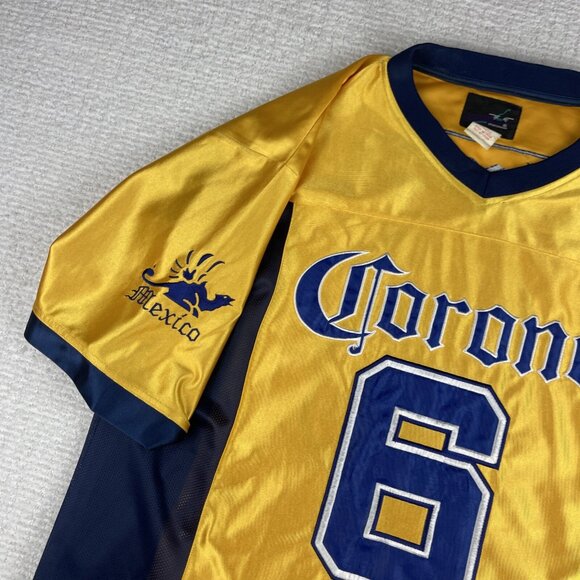 Vintage Calhoun Sportswear Football Corona Beer Bottle #6Mexico Beach T Shirt L - Picture 3 of 16